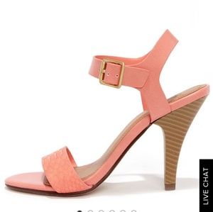 Coral ankle strap heels size 7